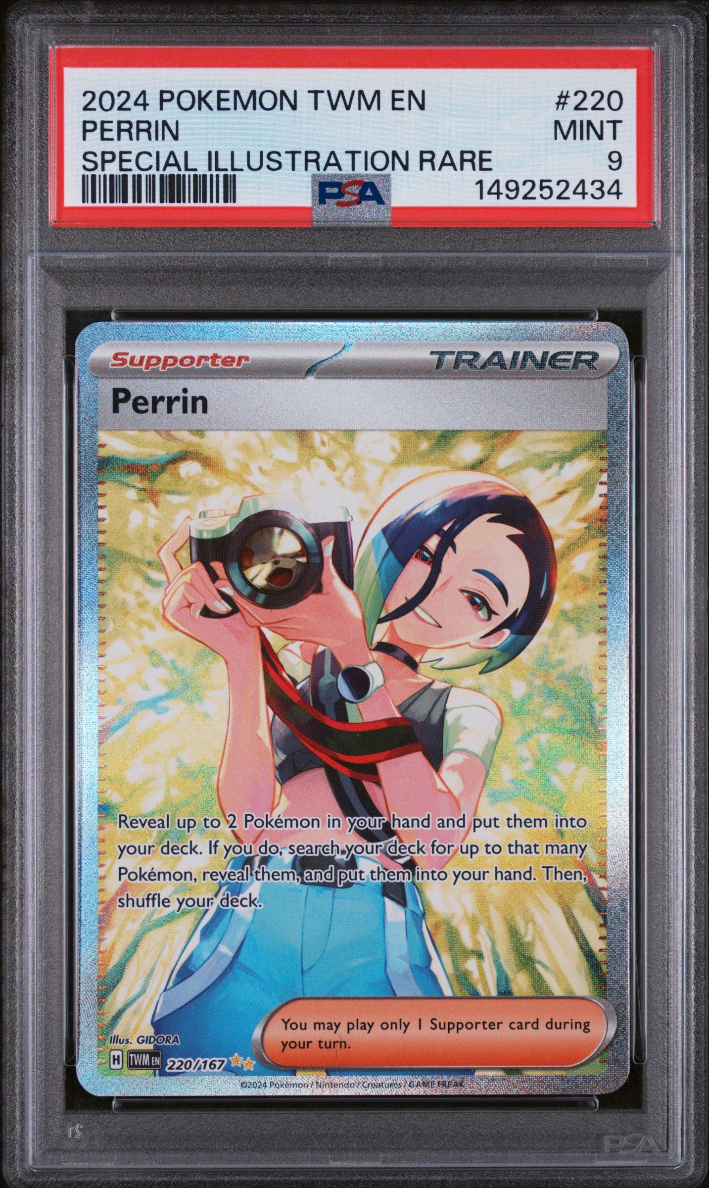 Pokémon: Perrin - Twilight Masquerade #220 - PSA 9