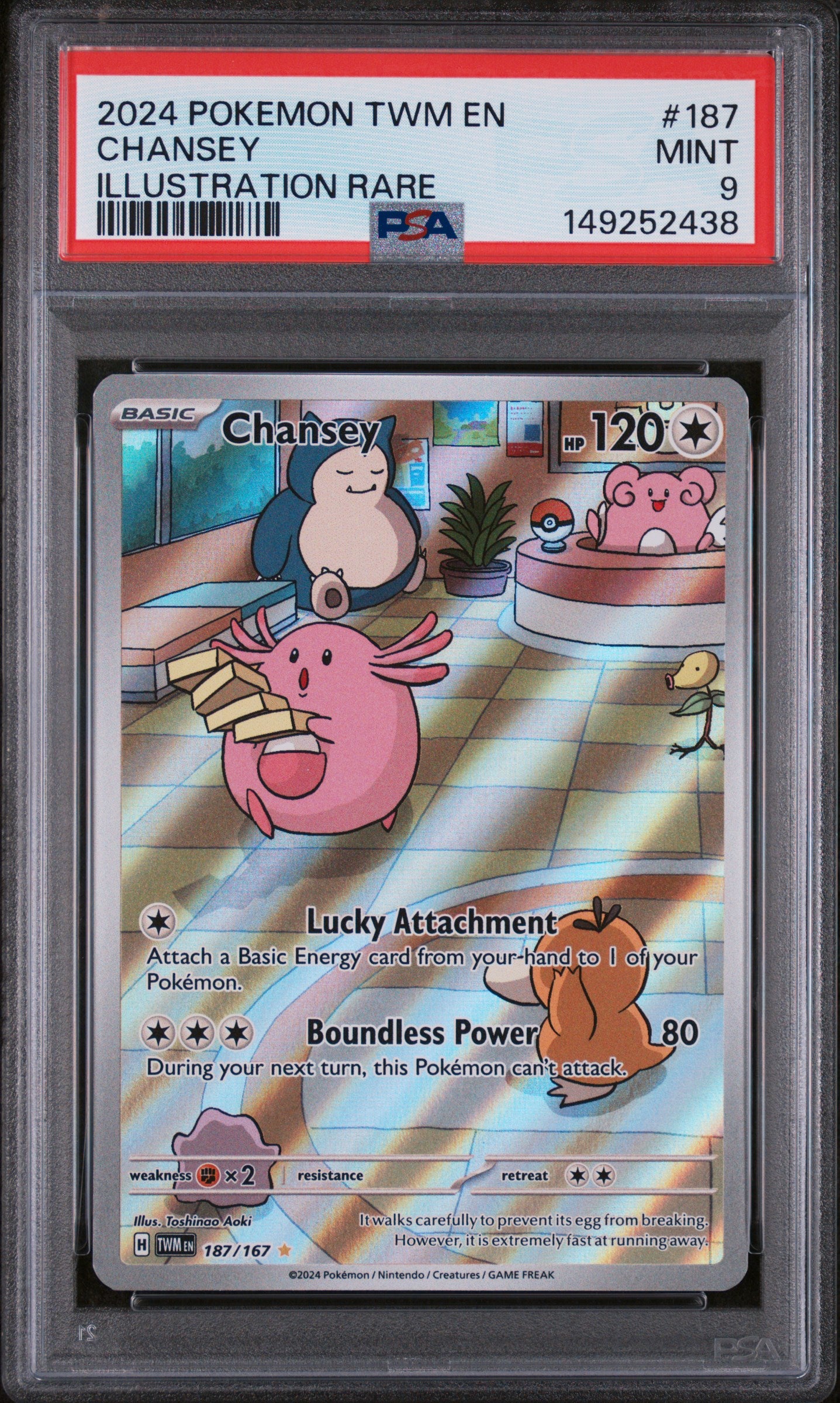 Pokémon: Chansey - Twilight Masquerade #187 - PSA 9-thumbmail-1