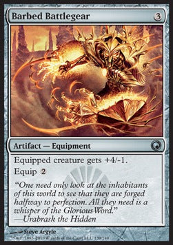 Barbed Battlegear⁣ - Scars of Mirrodin⁣ (Uncommon)⁣ [139]