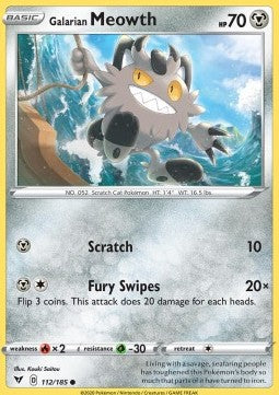 Galarian Meowth⁣ - Vivid Voltage⁣ (Common)⁣ [112]