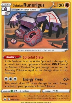 Galarian Runerigus⁣ - Chilling Reign⁣ (Holo Rare)⁣ [083]