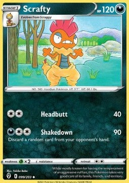 Scrafty⁣ - Evolving Skies⁣ (Uncommon)⁣ [099]