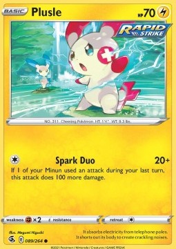Plusle⁣ - Fusion Strike⁣ (Common)⁣ [089]