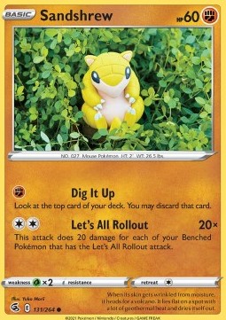 Sandshrew⁣ - Fusion Strike⁣ (Common)⁣ [131]