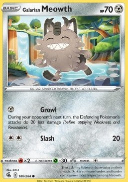 Galarian Meowth⁣ - Fusion Strike⁣ (Common)⁣ [180]
