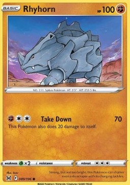 Rhyhorn⁣ - Lost Origin⁣ (Common)⁣ [089]