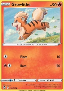 Growlithe⁣ - Silver Tempest⁣ (Common)⁣ [019]