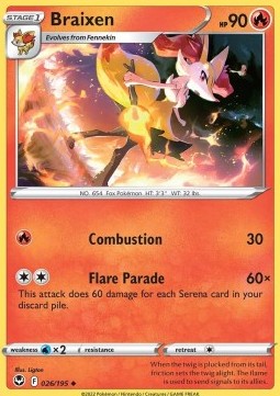 Braixen⁣ - Silver Tempest⁣ (Uncommon)⁣ [026]