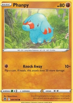 Phanpy⁣ - Silver Tempest⁣ (Common)⁣ [091]