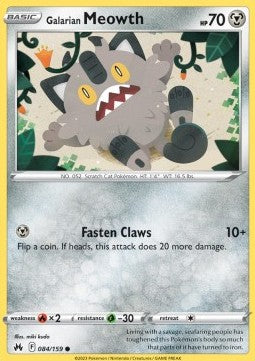 Galarian Meowth⁣ - Crown Zenith⁣ (Common)⁣ [084]