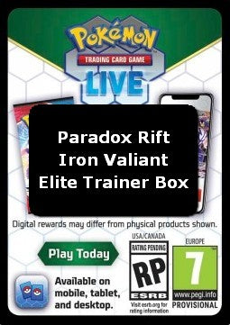 Live Code Card (Iron Valiant Elite Trainer Box)⁣ - Paradox Rift⁣ (Online Code Card)