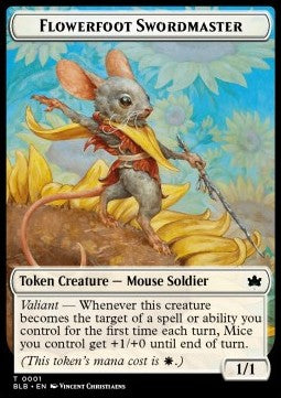 Flowerfoot Swordmaster Token (W 1/1) // Rabbit Token (W 1/1)⁣ - Bloomburrow: Tokens⁣ (Token)⁣ [T 1/3]