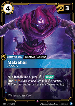 Malzahar, Fanatic - Origins (Rare) [OGN-113]