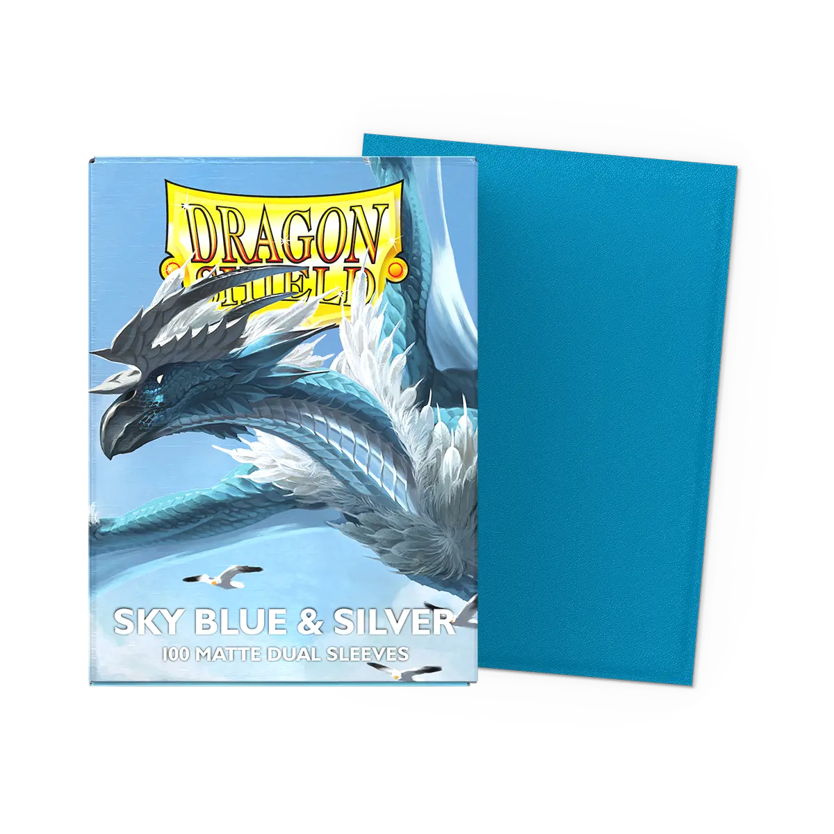 Dragon Shield - Standard Dual Sleeves: Sky Blue & Silver [Matte] (100 Sleeves) - The Upkeep