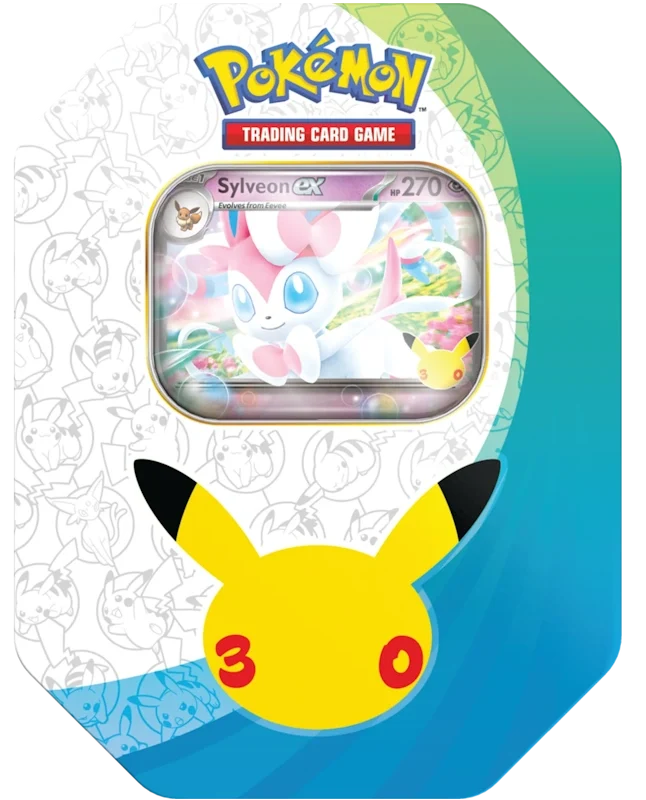 Pokémon 30th Celebration ex Tin Sylveon ex met 4 boosterpacks en foil promokaart