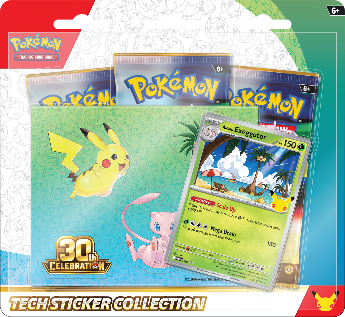 Pokémon: 30th Celebration - Tech Sticker Collection (Alolan Exeggutor)